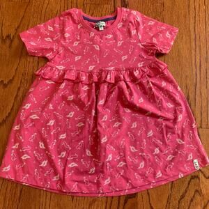 Lilly + Sid Pink White Seahorse Print Dress | Size 3-4 Years